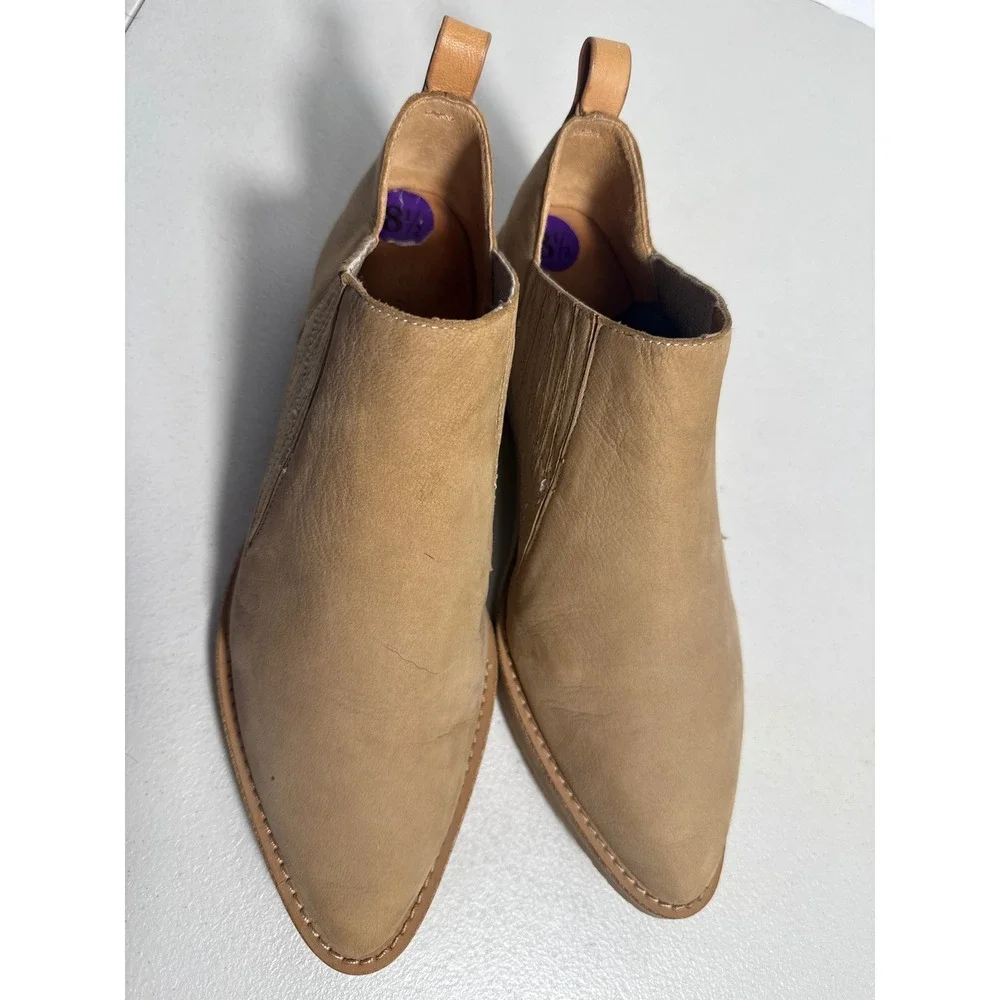 Gentle Souls Kenneth Cole Tan Leather Pointed Toe Ankle Boots Womens 8.5M